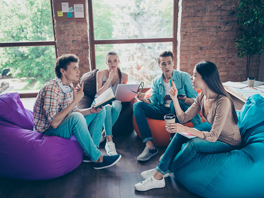 Students working in a group